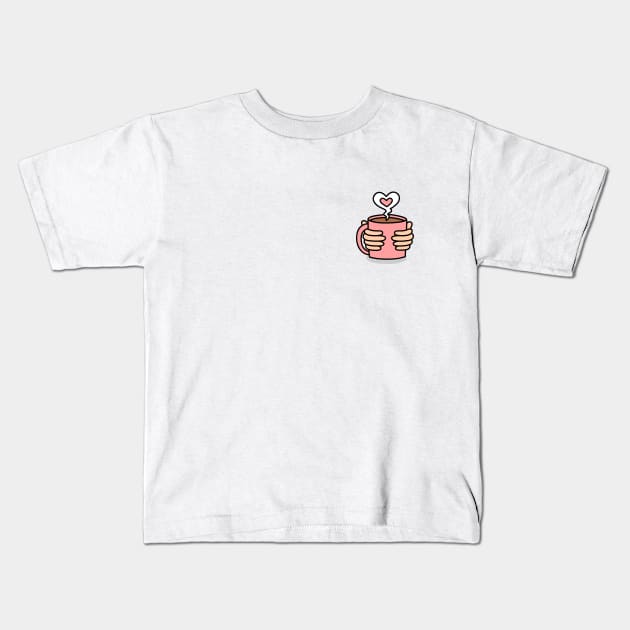 Coffee Lover (pink) Kids T-Shirt by Ashleigh Green Studios